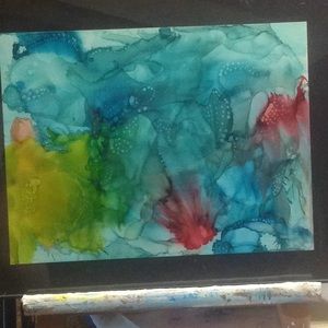 Alcohol Ink Painting.   "UNDER THE SEA"